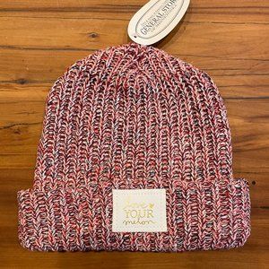 Love Your Melon Red and White and Black Speckled Hat - NWT